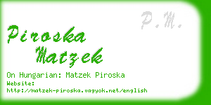 piroska matzek business card